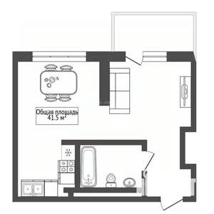 2-к квартира, вторичка, 42м2, 15/24 этаж