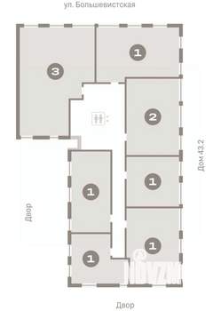 1-к квартира, вторичка, 68м2, 9/9 этаж