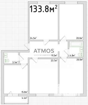 4-к квартира, вторичка, 134м2, 1/9 этаж