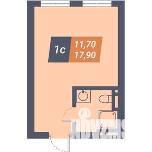 Студия квартира, вторичка, 18м2, 3/8 этаж