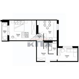 2-к квартира, строящийся дом, 76м2, 11/15 этаж