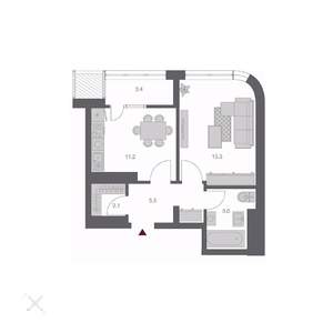 1-к квартира, вторичка, 41м2, 4/24 этаж