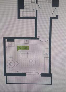 1-к квартира, вторичка, 36м2, 10/17 этаж