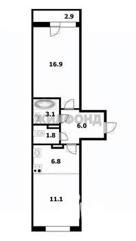 2-к квартира, вторичка, 46м2, 13/17 этаж