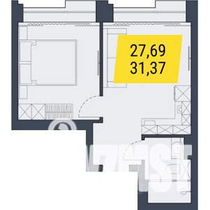 1-к квартира, вторичка, 31м2, 27/29 этаж