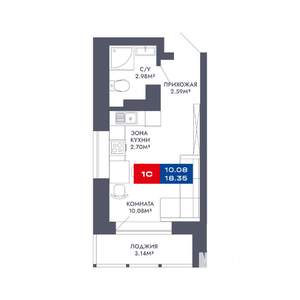 Студия квартира, вторичка, 18м2, 23/25 этаж