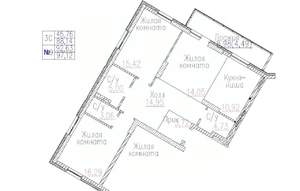 3-к квартира, строящийся дом, 97м2, 4/24 этаж