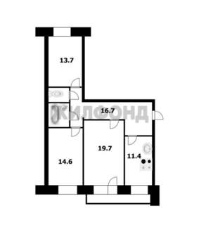 3-к квартира, вторичка, 80м2, 1/13 этаж