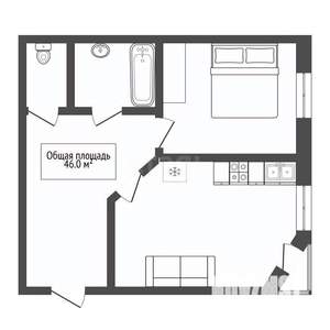 2-к квартира, вторичка, 46м2, 5/17 этаж