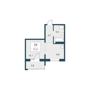 1-к квартира, вторичка, 31м2, 9/18 этаж