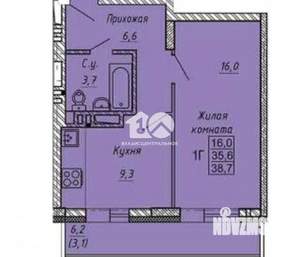 1-к квартира, вторичка, 39м2, 12/19 этаж