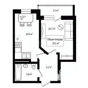 1-к квартира, вторичка, 30м2, 24/24 этаж