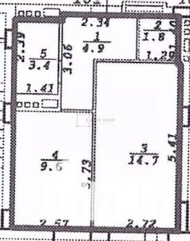 1-к квартира, вторичка, 34м2, 6/16 этаж