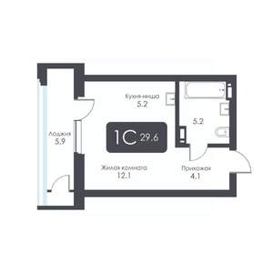 Студия квартира, строящийся дом, 30м2, 7/30 этаж