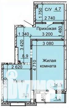 1-к квартира, вторичка, 38м2, 16/16 этаж