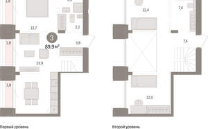 3-к квартира, вторичка, 90м2, 15/15 этаж
