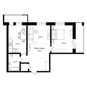 2-к квартира, вторичка, 78м2, 5/14 этаж