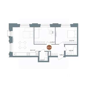 2-к квартира, вторичка, 61м2, 3/15 этаж