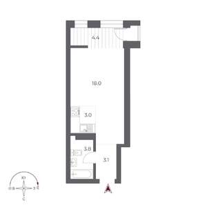 Студия квартира, вторичка, 32м2, 15/24 этаж