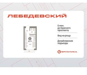 Студия квартира, вторичка, 21м2, 4/12 этаж