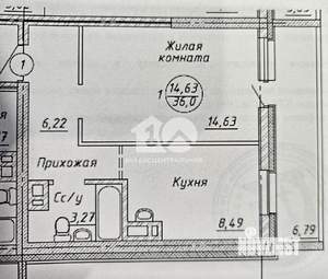 1-к квартира, вторичка, 36м2, 12/25 этаж