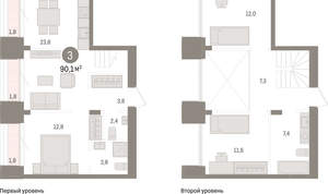 3-к квартира, вторичка, 90м2, 15/15 этаж