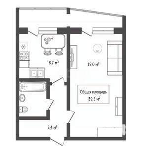 1-к квартира, вторичка, 40м2, 8/16 этаж