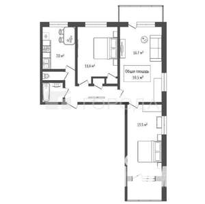 3-к квартира, вторичка, 60м2, 8/9 этаж