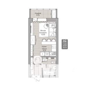 1-к квартира, вторичка, 26м2, 2/11 этаж