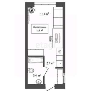 Студия квартира, вторичка, 22м2, 5/18 этаж