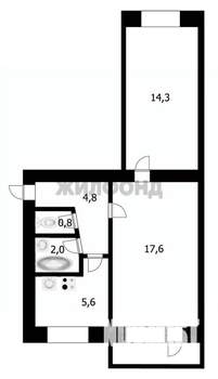 2-к квартира, вторичка, 45м2, 5/5 этаж