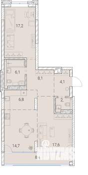 3-к квартира, вторичка, 85м2, 10/25 этаж