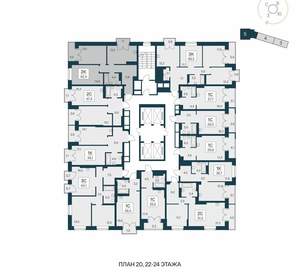 2-к квартира, вторичка, 62м2, 24/30 этаж