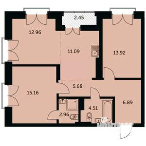 3-к квартира, вторичка, 74м2, 4/24 этаж