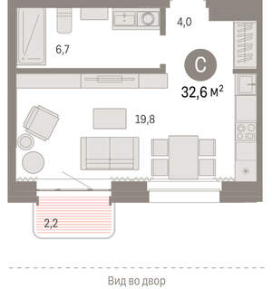 Студия квартира, вторичка, 33м2, 8/11 этаж