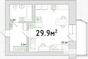 Студия квартира, вторичка, 30м2, 14/14 этаж