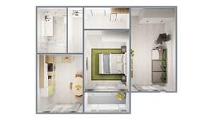 2-к квартира, вторичка, 59м2, 3/17 этаж