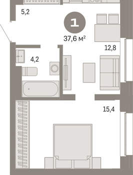 1-к квартира, вторичка, 38м2, 4/11 этаж