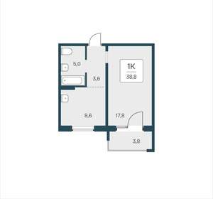 1-к квартира, вторичка, 39м2, 7/17 этаж