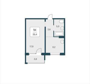 1-к квартира, вторичка, 38м2, 9/17 этаж