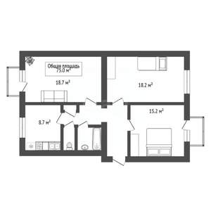 3-к квартира, вторичка, 75м2, 3/4 этаж
