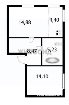 2-к квартира, вторичка, 47м2, 21/26 этаж