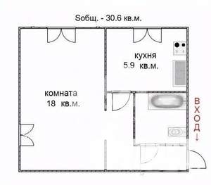 1-к квартира, вторичка, 31м2, 3/5 этаж