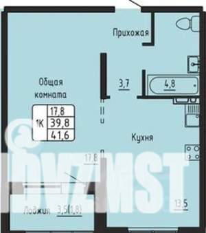 1-к квартира, вторичка, 42м2, 13/17 этаж