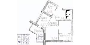 1-к квартира, вторичка, 45м2, 5/24 этаж