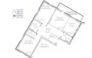 3-к квартира, строящийся дом, 97м2, 5/24 этаж