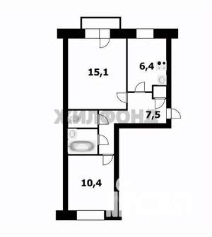 2-к квартира, вторичка, 44м2, 3/5 этаж