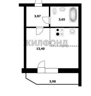 Студия квартира, сданный дом, 25м2, 9/21 этаж