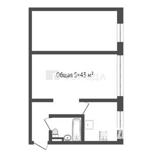 2-к квартира, вторичка, 44м2, 5/5 этаж