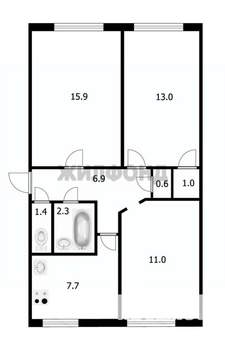 3-к квартира, вторичка, 60м2, 1/5 этаж